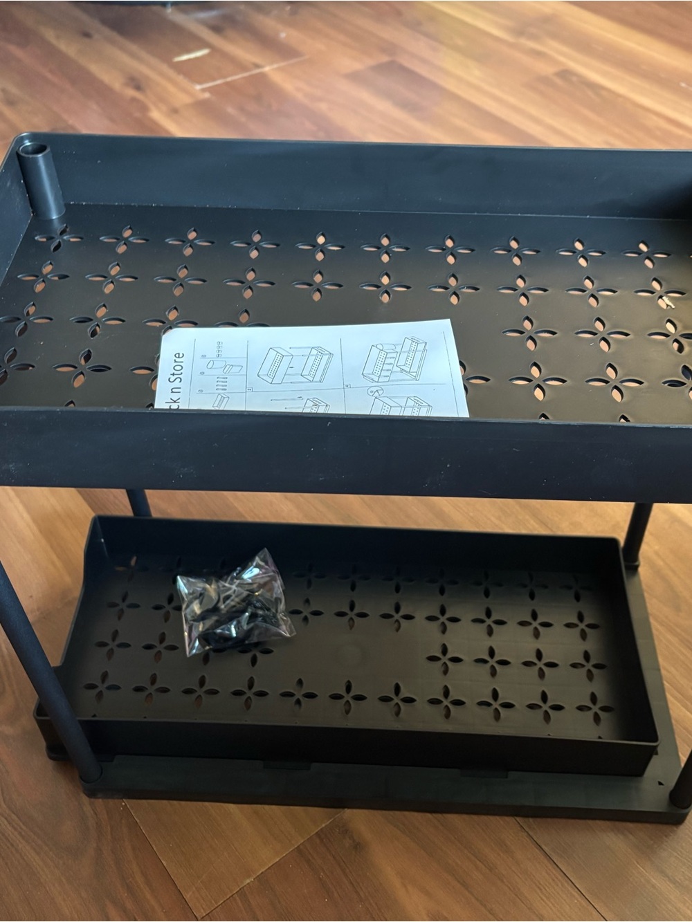 Black Two-Tier Bath Storage Shelf - Black